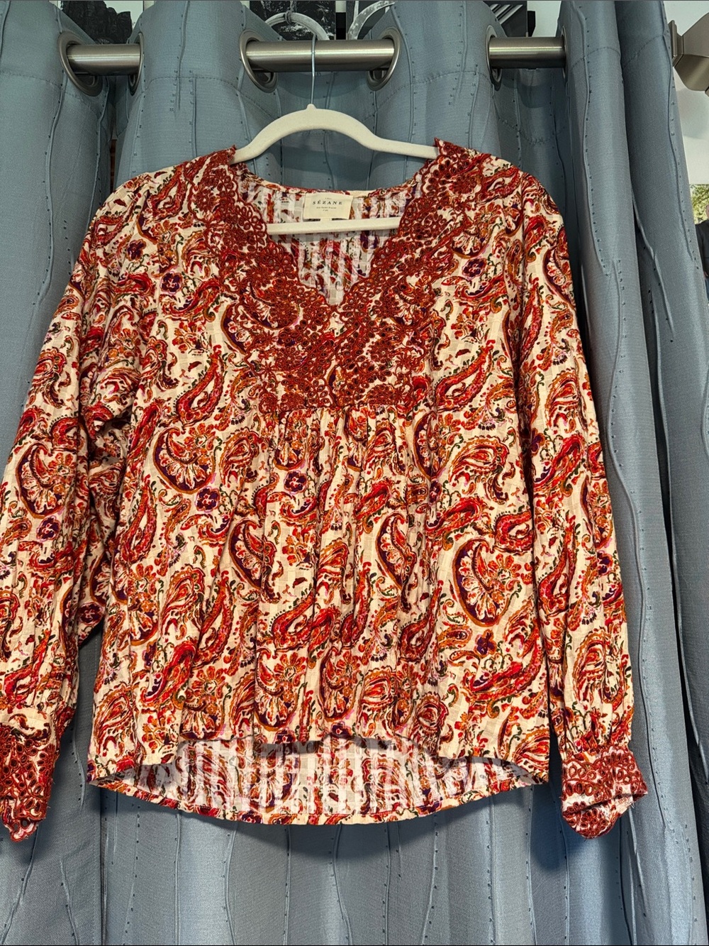Sezane Vadim paisley blouse size 38